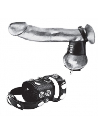 Утяжка на пенис и мошонку Cock Ring With 1.5  Ball Stretcher And Optional Weight Ring - BlueLine - купить с доставкой в Бердске