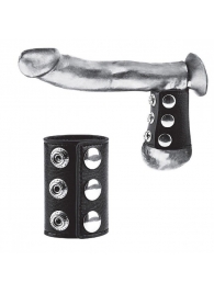Утяжка на пенис на кнопочках 100% PVC STRAP WITH METAL SNAP - BlueLine - купить с доставкой в Бердске