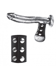 Чёрная утяжка на кнопках 100% PVC STRAP WITH METAL SNAP - BlueLine - купить с доставкой в Бердске