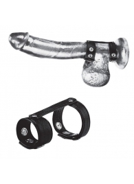 Утяжка на пенис с клёпками Duo Snap Cock And Ball Ring - BlueLine - купить с доставкой в Бердске
