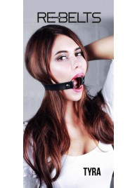 Чёрный кожаный чокер-кляп Tyra Black - Rebelts - купить с доставкой в Бердске