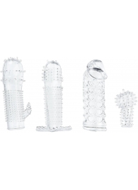 Набор из 4 насадок на член Pleasured Penis Enhancement Sleeve 4 Pack - XR Brands - в Бердске купить с доставкой