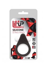 Чёрное эрекционное кольцо LIT-UP SILICONE STIMU RING 1 BLACK - Dream Toys - в Бердске купить с доставкой