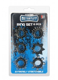 Набор из 6 дымчатых эрекционных колец MENZSTUFF 6PC STRECHEABLE RING SET - Dream Toys - в Бердске купить с доставкой