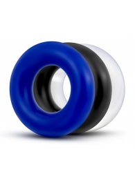 Набор из 3 разноцветных колец Stay Hard Donut Rings - Blush Novelties - в Бердске купить с доставкой