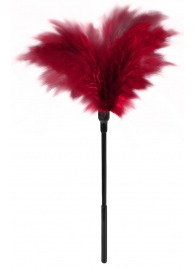 Пластиковая метелочка с красными пёрышками Small Feather Tickler - 32 см. - Blush Novelties - купить с доставкой в Бердске