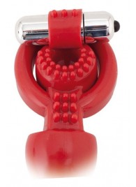 Красная вибронасадка с анальным стимулятором - ToyFa - в Бердске купить с доставкой