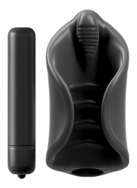 Чёрный мастурбатор Vibrating Silicone Stimulator с вибрацией - Pipedream - в Бердске купить с доставкой