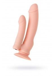 Двойной фаллоимитатор с присоской и съемной вибропулей - 19 см. - A-toys