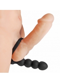 Насадка для двойного проникновения Double Fun Cock Ring with Double Penetration Vibe - XR Brands - в Бердске купить с доставкой