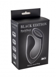 Чёрное эрекционное кольцо с анальной пробкой Button Anal Plug - Lola Games - в Бердске купить с доставкой