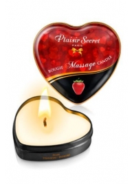 Массажная свеча с ароматом клубники Bougie Massage Candle - 35 мл. - Plaisir Secret - купить с доставкой в Бердске