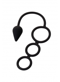 Тройное эрекционное кольцо с анальным хвостом Drop S-size - Erotist Adult Toys - в Бердске купить с доставкой