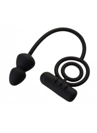 Чёрное эрекционное кольцо с вибропулькой и анальным хвостом - Erotist Adult Toys - в Бердске купить с доставкой