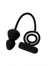 Чёрное эрекционное кольцо с вибростимулятором и анальным хвостом - Erotist Adult Toys - в Бердске купить с доставкой