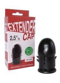 Чёрный латексный удлинитель пениса 2.5 in с шипиками - Sitabella - в Бердске купить с доставкой