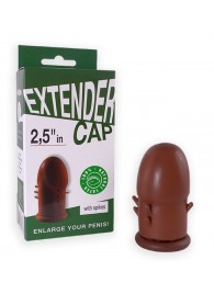 Коричневый латексный удлинитель пениса 2.5 in с шипиками - Sitabella - в Бердске купить с доставкой