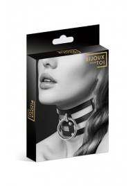 Чёрный тройной чокер с большим кольцом - Bijoux Pour Toi - купить с доставкой в Бердске