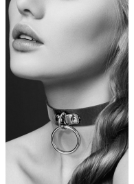 Узенький ошейник из полиуретана с кольцом - Bijoux Pour Toi - купить с доставкой в Бердске