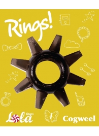 Чёрное эрекционное кольцо Rings Cogweel - Lola Games - в Бердске купить с доставкой