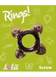 Чёрное эрекционное кольцо Rings Screw - Lola Games - в Бердске купить с доставкой