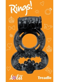 Чёрное эрекционное кольцо Rings Treadle с подхватом - Lola Games - в Бердске купить с доставкой