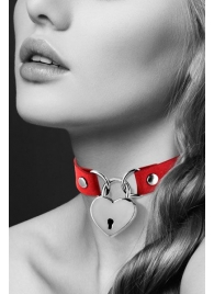 Красный чокер с замком в форме сердца - Bijoux Pour Toi - купить с доставкой в Бердске