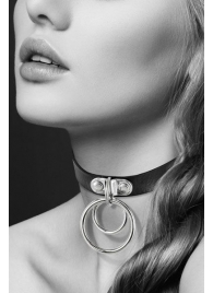 Черный чокер с двумя кольцами - Bijoux Pour Toi - купить с доставкой в Бердске