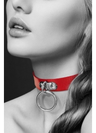 Красный узенький чокер с кольцом - Bijoux Pour Toi - купить с доставкой в Бердске
