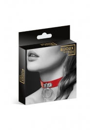Красный узенький чокер с кольцом - Bijoux Pour Toi - купить с доставкой в Бердске