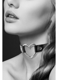 Чёрный чокер с кольцом в форме сердца - Bijoux Pour Toi - купить с доставкой в Бердске