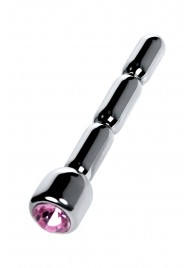 Серебристый уретральный плаг со стразом - 7 см. - ToyFa - купить с доставкой в Бердске