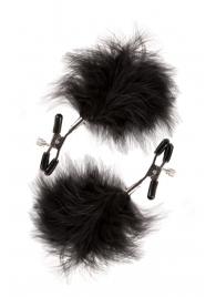 Зажимы для сосков с пухом FEATHERED NIPPLE CLAMPS - Blush Novelties - купить с доставкой в Бердске