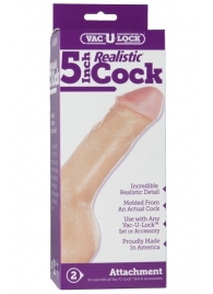 Насадка-реалистик для трусиков Vac-U-Lock 5  Realistic - 12,7 см. - Doc Johnson - купить с доставкой в Бердске
