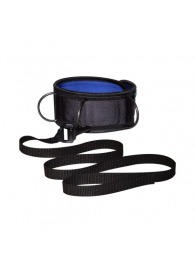 Чёрно-синий неопреновый ошейник с поводком - Sitabella - купить с доставкой в Бердске