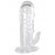 Прозрачная гелевая насадка с клиторальным отростком - 13 см. - Toyfa Basic - в Бердске купить с доставкой