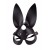 Чёрная кожаная маска с длинными ушками - Sitabella - купить с доставкой в Бердске