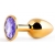 Золотистая анальная пробка с фиолетовым стразом - 7,2 см. - Anal Jewelry Plug - купить с доставкой в Бердске