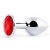 Серебристая анальная пробка с красным стразом - 7,2 см. - Anal Jewelry Plug - купить с доставкой в Бердске