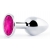 Серебристая анальная пробка с малиновым кристаллом - 7,2 см. - Anal Jewelry Plug - купить с доставкой в Бердске