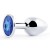 Анальное украшение BUTT PLUG  Small с синим кристаллом - 7 см. - Anal Jewelry Plug - купить с доставкой в Бердске