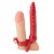 Красная вибронасадка с анальным стимулятором - ToyFa - в Бердске купить с доставкой