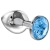 Большая серебристая анальная пробка Diamond Light blue Sparkle Large с голубым кристаллом - 8 см. - Lola Games - купить с доставкой в Бердске
