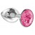 Малая серебристая анальная пробка Diamond Pink Sparkle Small с розовым кристаллом - 7 см. - Lola Games - купить с доставкой в Бердске