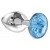 Малая серебристая анальная пробка Diamond Light blue Sparkle Small с голубым кристаллом - 7 см. - Lola Games - купить с доставкой в Бердске