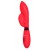 Красный вибратор Gina с клиторальным отростком - 20 см. - Indeep
