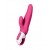Ярко-розовый вибратор Mr. Rabbit с клиторальным отростком - 22,1 см. - Satisfyer