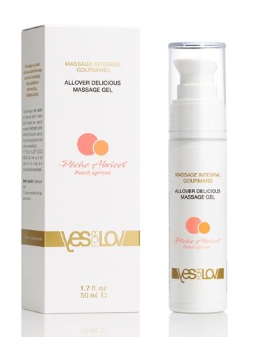 Универсальный массажный гель-смазка Allover Delicious Massage Gel с ароматом персика и аброкоса - 50 мл. - YESforLOV - купить с доставкой в Бердске