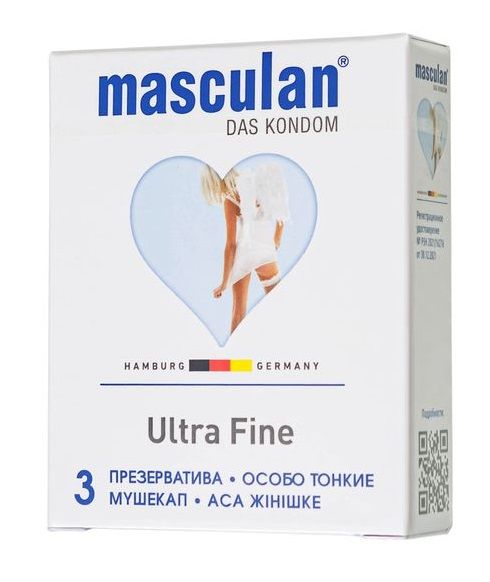 Ультратонкие презервативы Masculan Ultra Fine с обильной смазкой - 3 шт. - Masculan - купить с доставкой в Бердске
