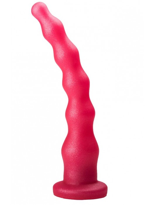 Розовый удлинённый анальный стимулятор с шариками - 22 см. - LOVETOY (А-Полимер)